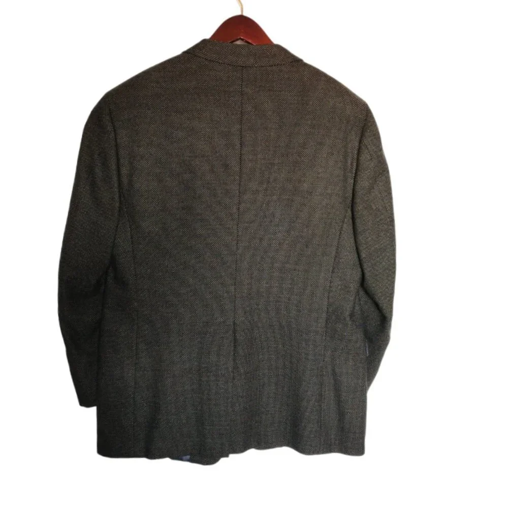 Hickey Freeman Men's Wool/Cashmere Geometric‎ Tweed Blazer 43R